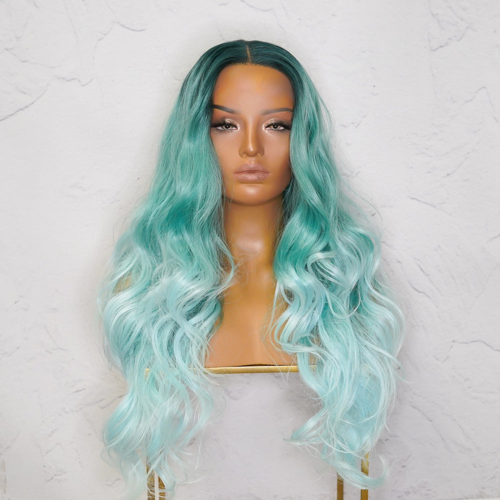POLLY Ombre Blue 30" Lace Front Wig - Milk & Honey