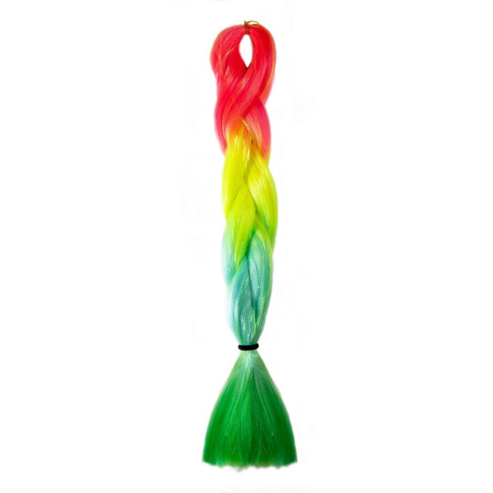 RED, YELLOW, GREEN GLITTER BRAID HAIR 24" - Milk & Honey