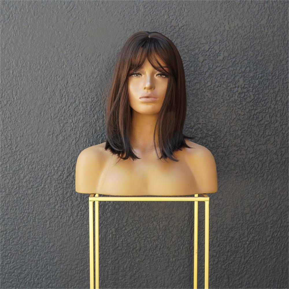 REIGN Dark Brown Fringe Wig - Milk &amp; Honey Wigs