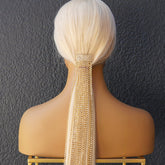 Rhinestone Ponytail Hair Chain - GOLD - Milk & Honey Wigs