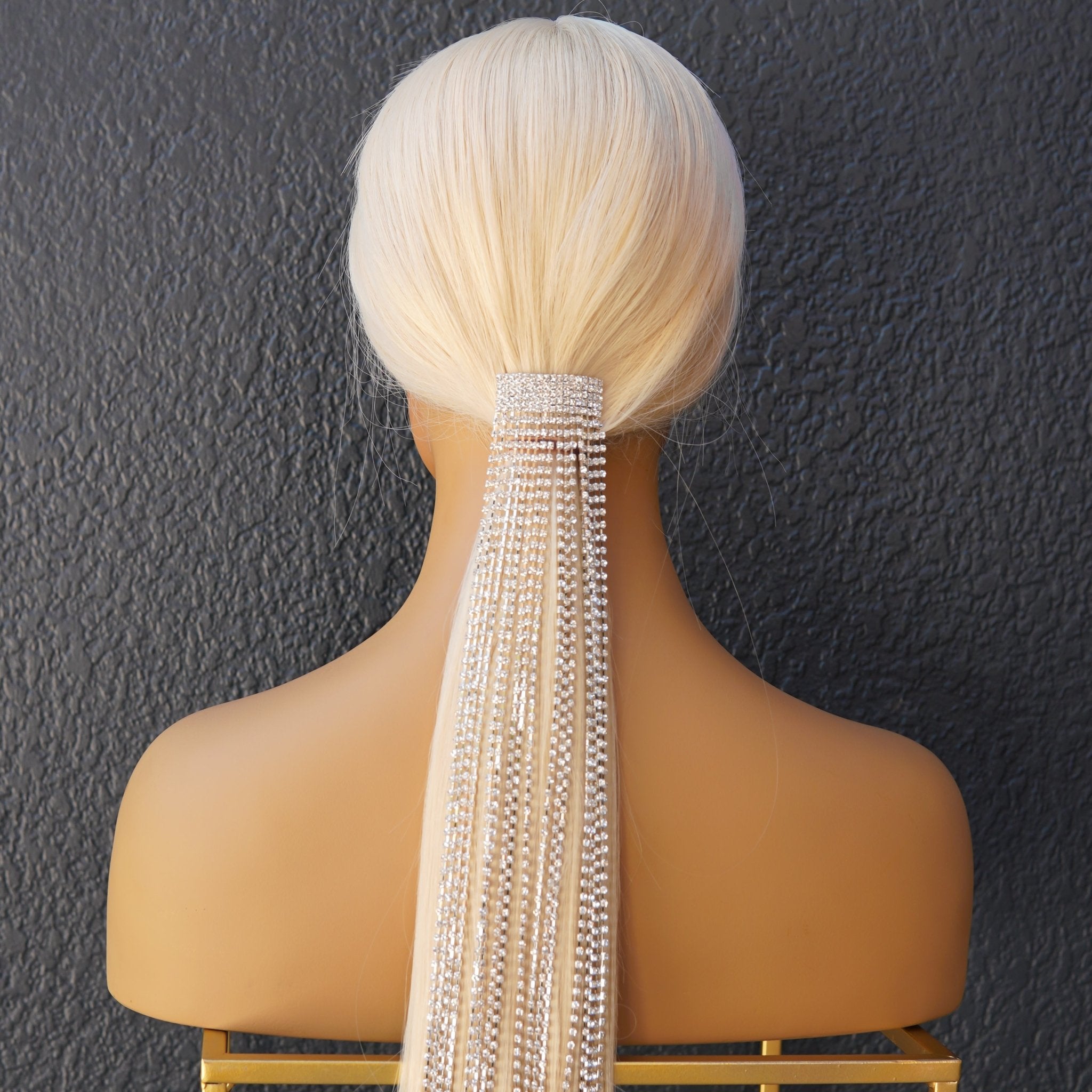 Rhinestone Ponytail Hair Chain - SILVER - Milk & Honey