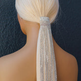 Rhinestone Ponytail Hair Chain - SILVER - Milk & Honey Wigs