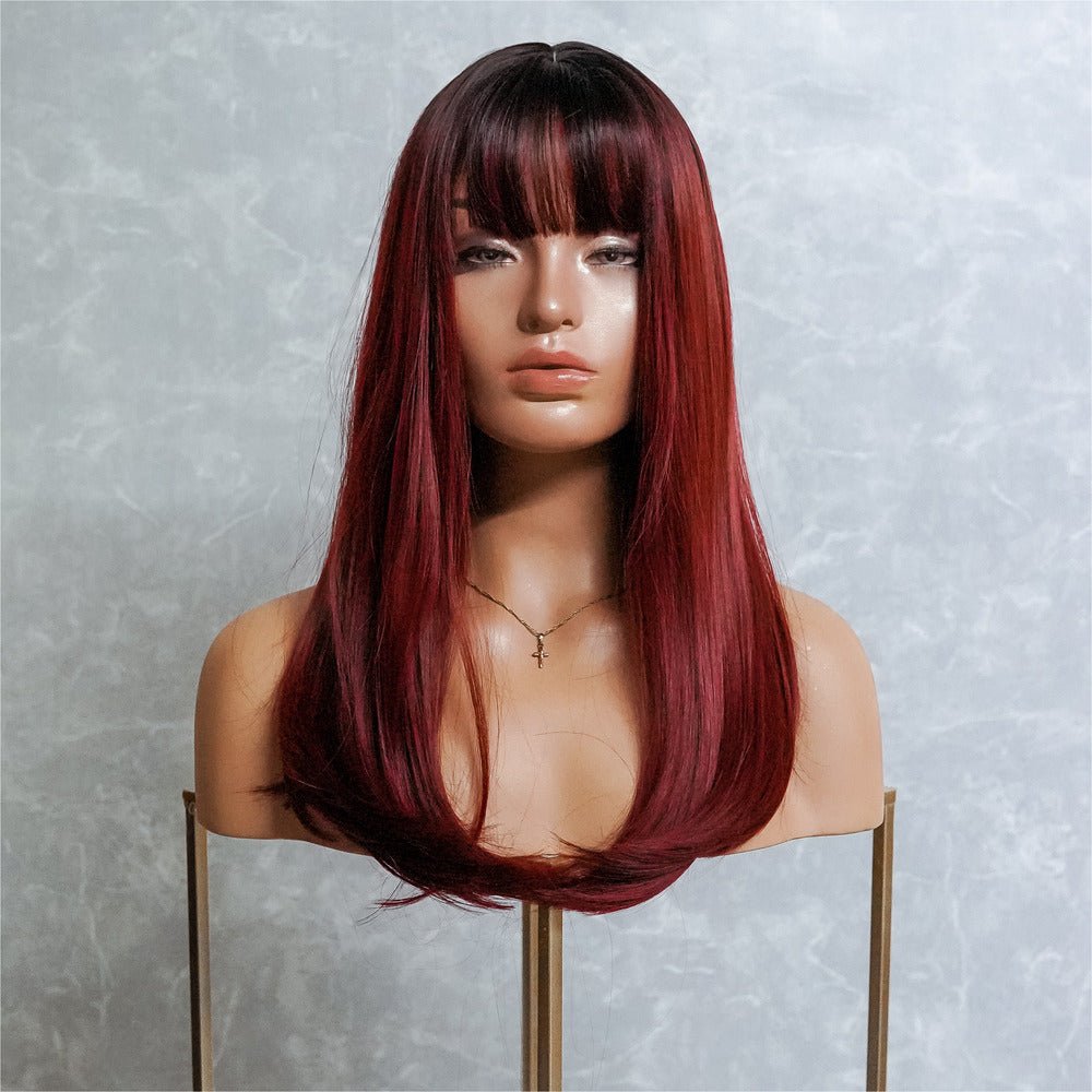 Black and Red Ombre Wig