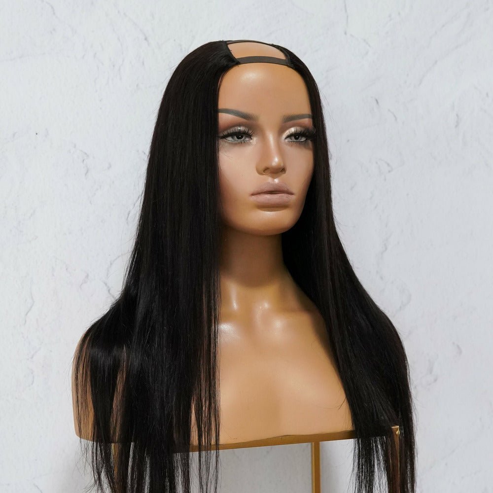 SARAH Black Human Hair U Part Wig - Milk &amp; Honey Wigs
