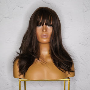 SHILA Dark Brown Fringe Wig - Milk & Honey