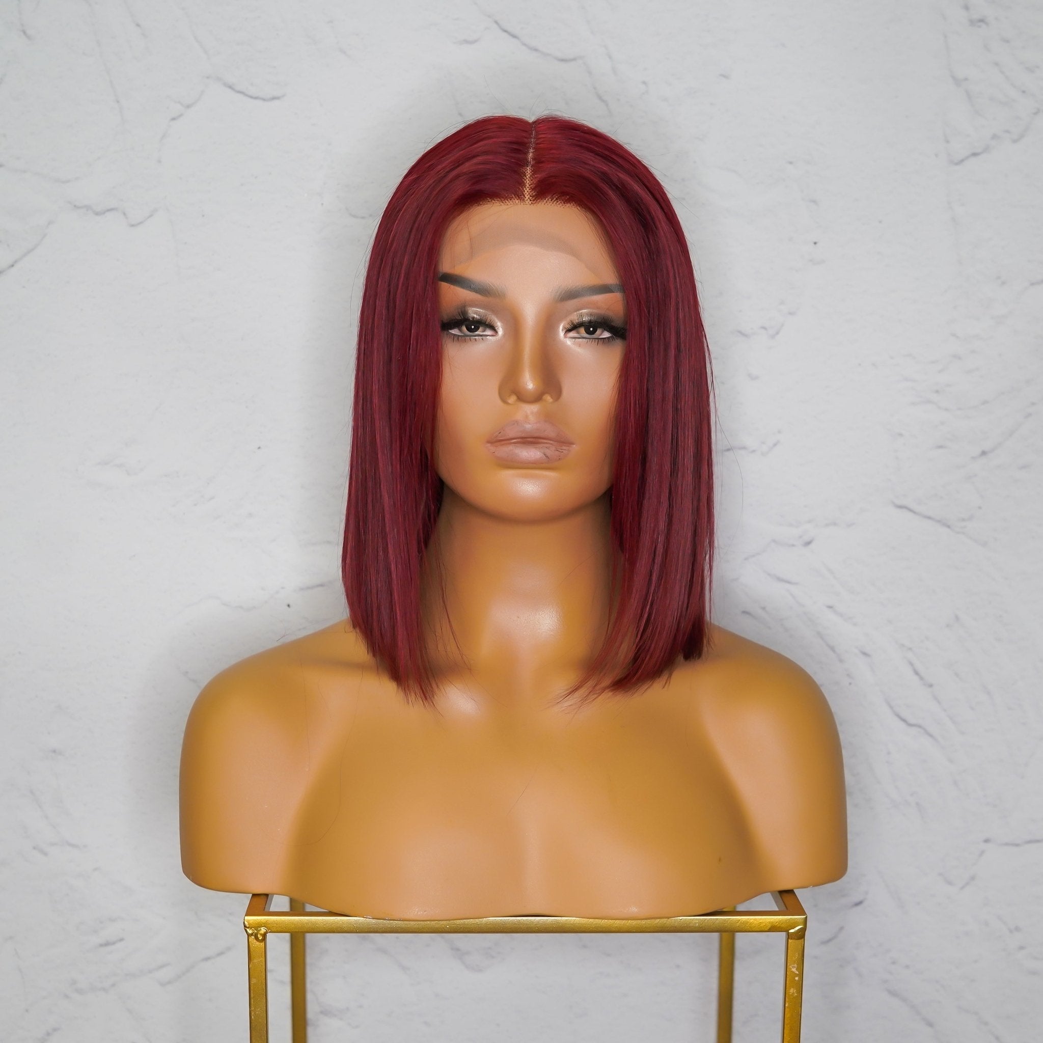 SPICE Red Human Hair Lace Front Wig ** READY TO SHIP ** - Milk & Honey