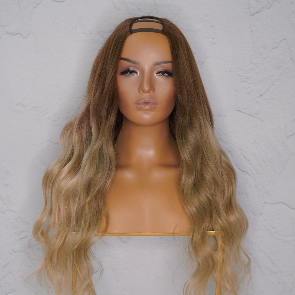 ST TROPEZ Ombre Blonde Human Hair U Part Wig - Milk &amp; Honey Wigs