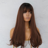 STACEY Brown Ombre Fringe Wig - Milk & Honey Wigs