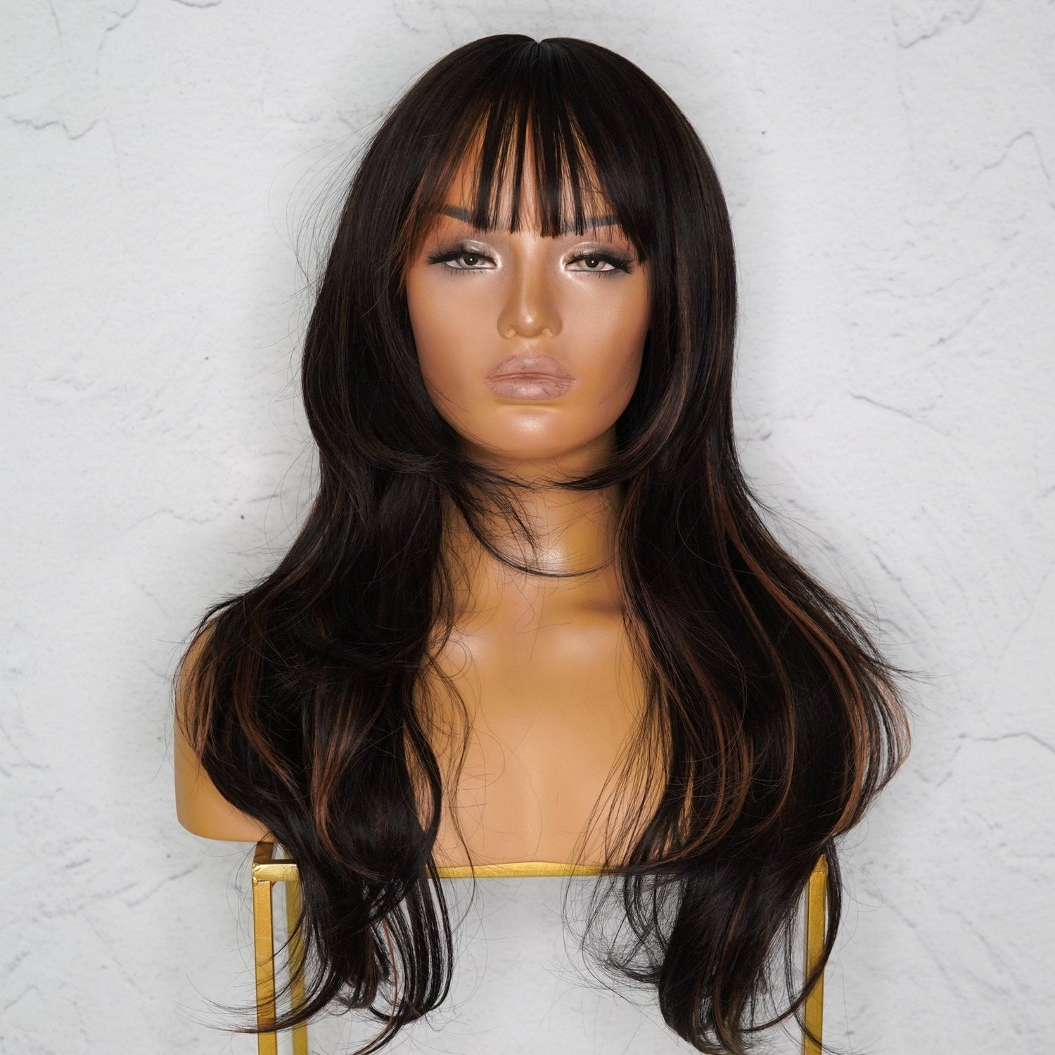 STEFANIE Black Fringe Wig - Milk &amp; Honey Wigs