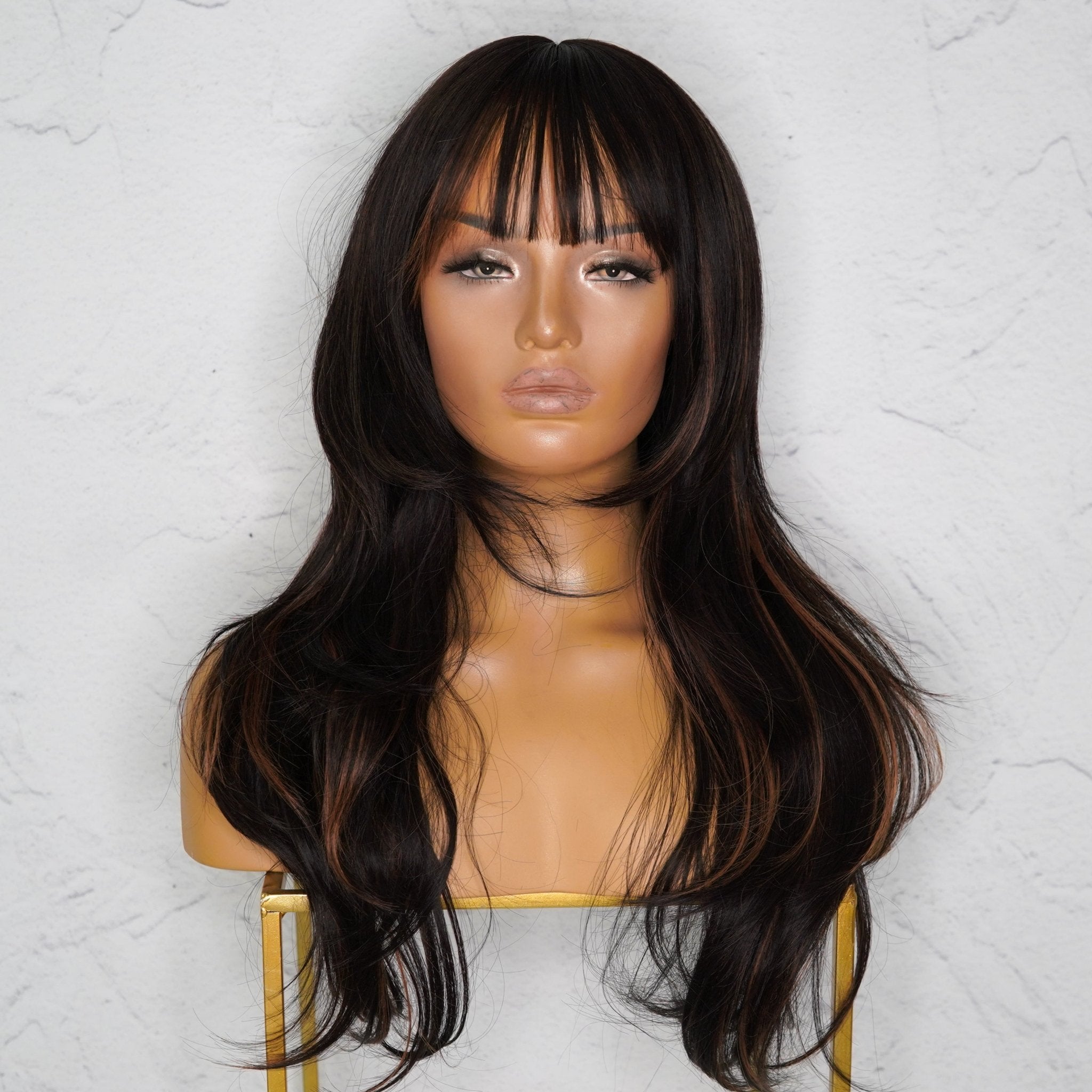 STEFANIE Black Fringe Wig - Milk &amp; Honey Wigs