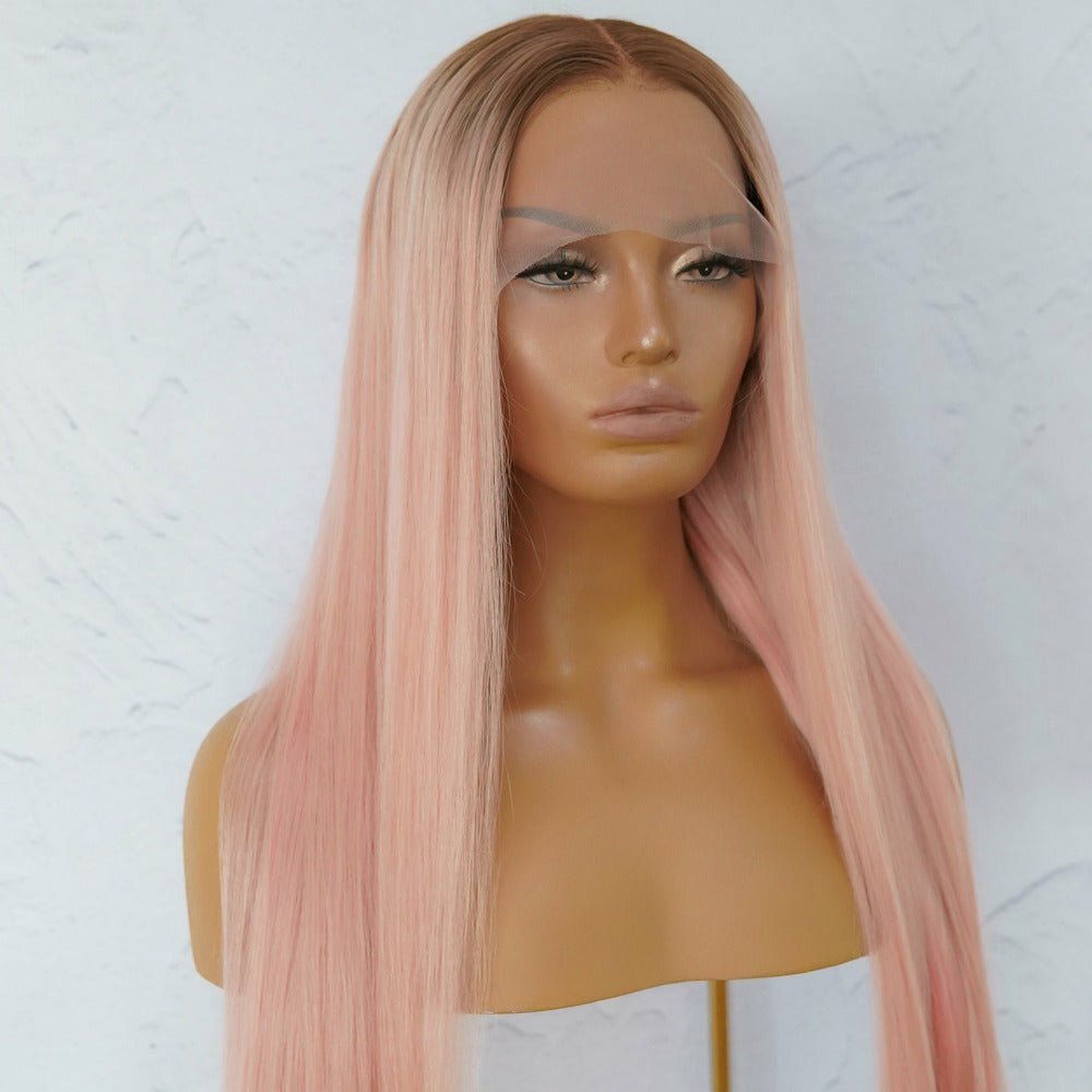 SUGAR Pink Human Hair Lace Front Wig - Milk & Honey Wigs