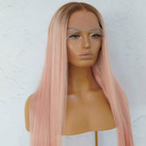 SUGAR Pink Human Hair Lace Front Wig - Milk & Honey Wigs