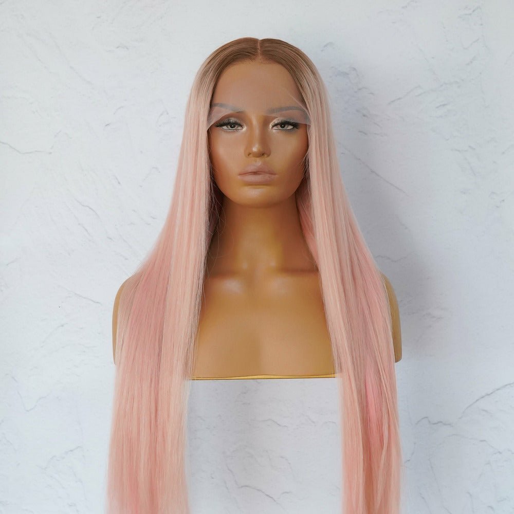 SUGAR Pink Human Hair Lace Front Wig - Milk &amp; Honey Wigs