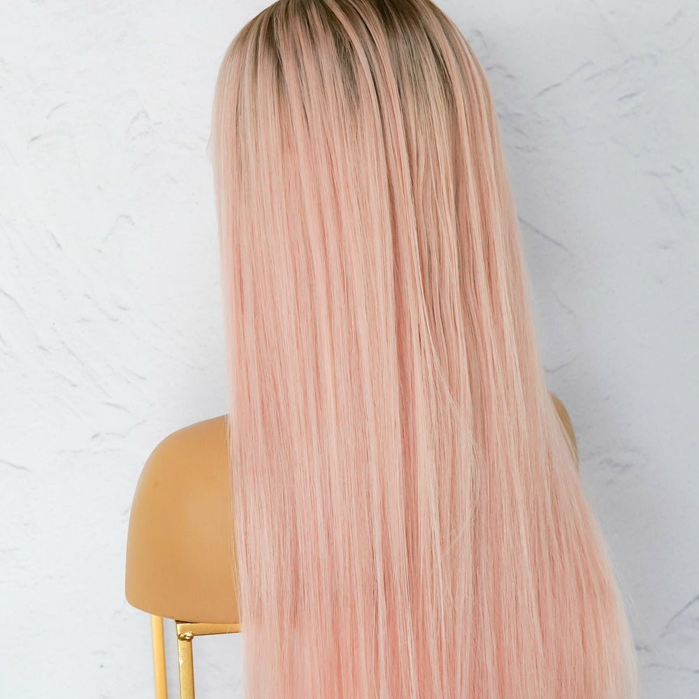 SUGAR Pink Human Hair Lace Front Wig - Milk & Honey Wigs
