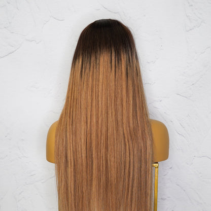 SUZY ombre brown human hair u-part wig | Milk &amp; Honey Wigs