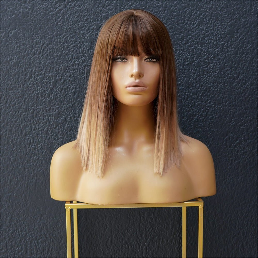 TALLULAH Light Brown Ombre Fringe Wig - Milk &amp; Honey Wigs