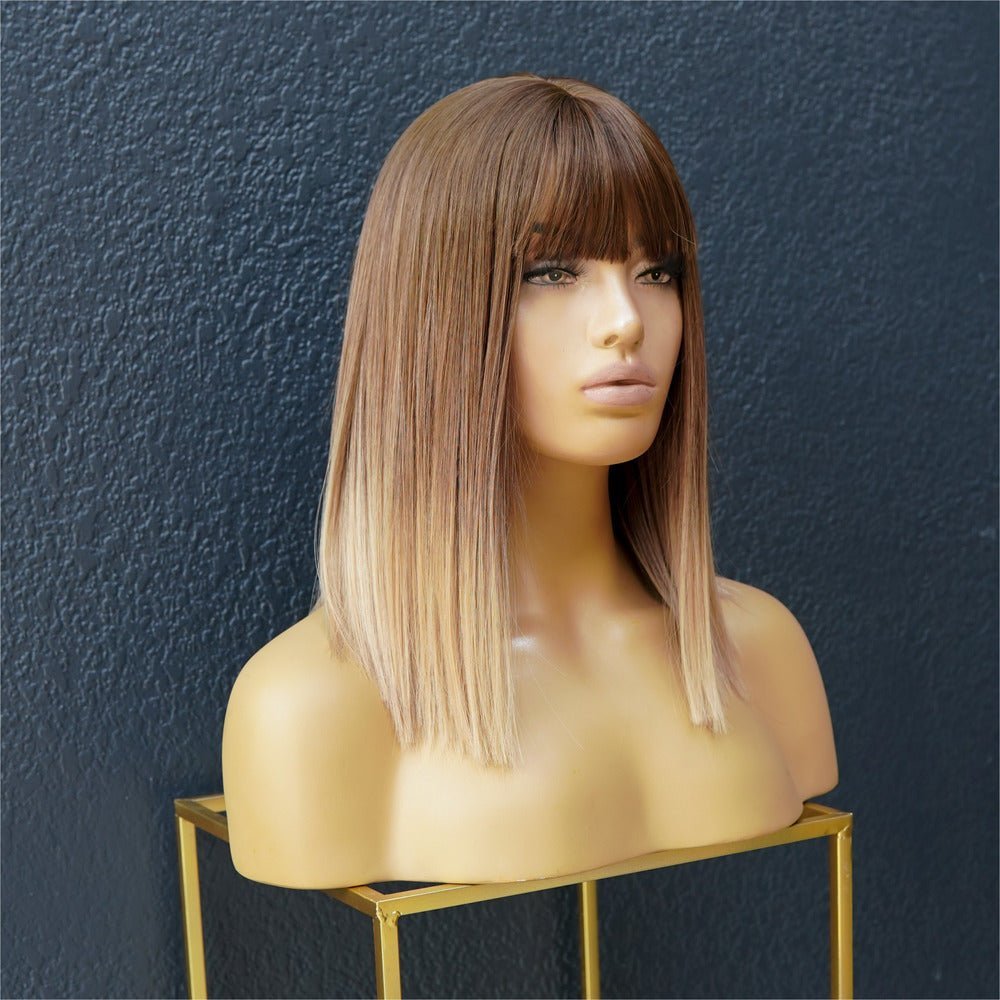 TALLULAH Light Brown Ombre Fringe Wig - Milk &amp; Honey Wigs