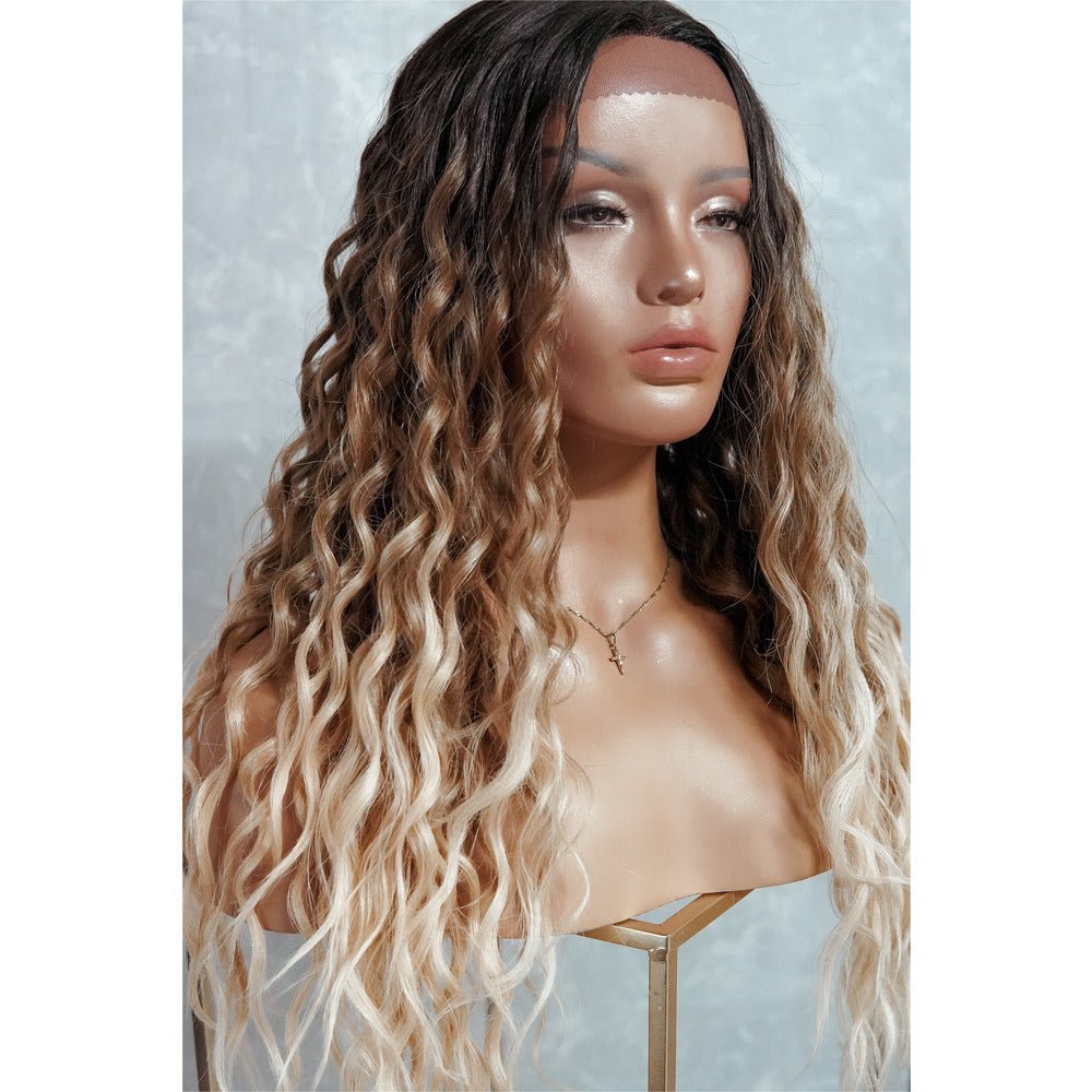TEGAN Ombre Curly Lace Front Wig - Milk & Honey