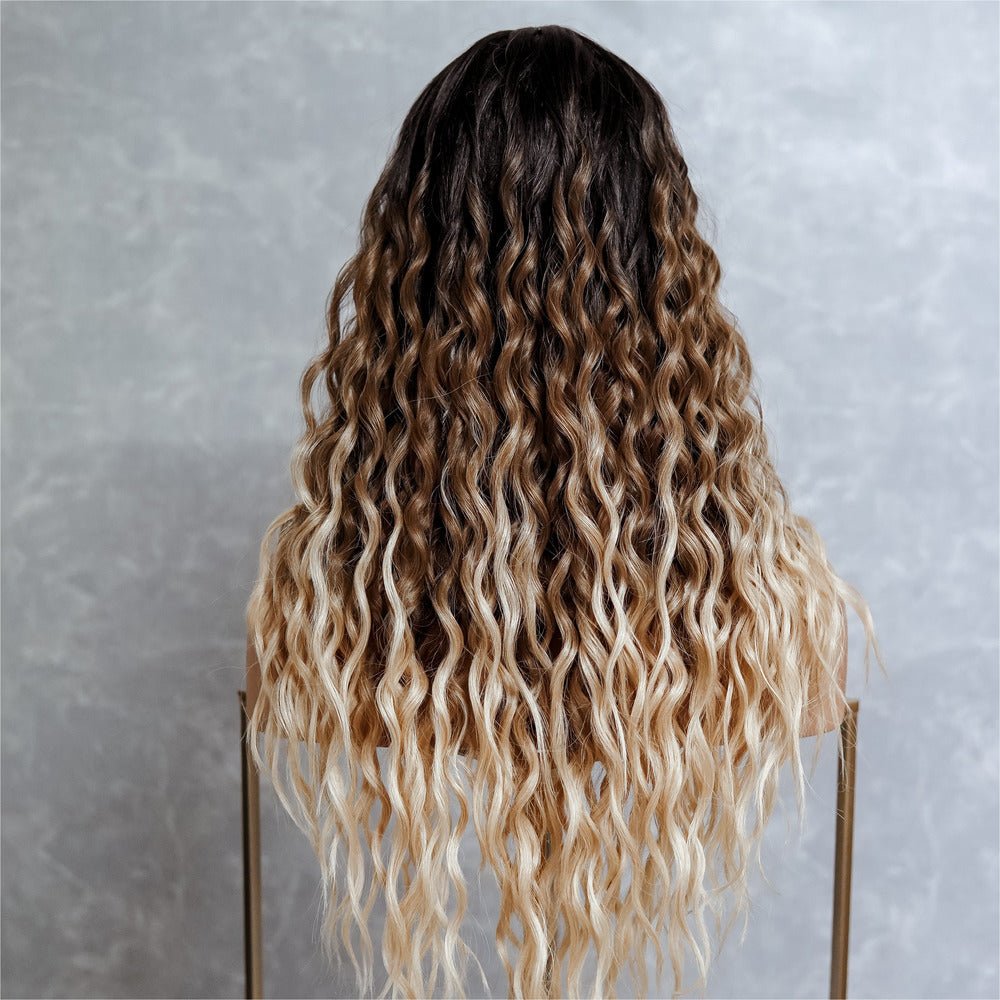 TEGAN Ombre Curly Lace Front Wig - Milk & Honey