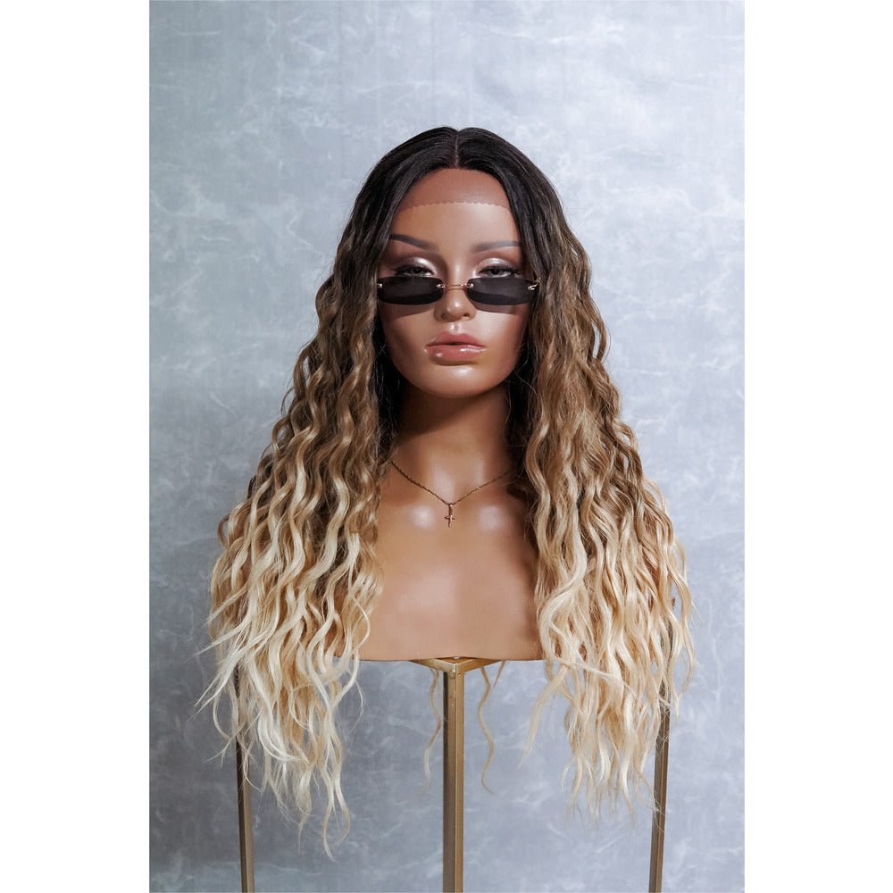 TEGAN Ombre Curly Lace Front Wig - Milk & Honey