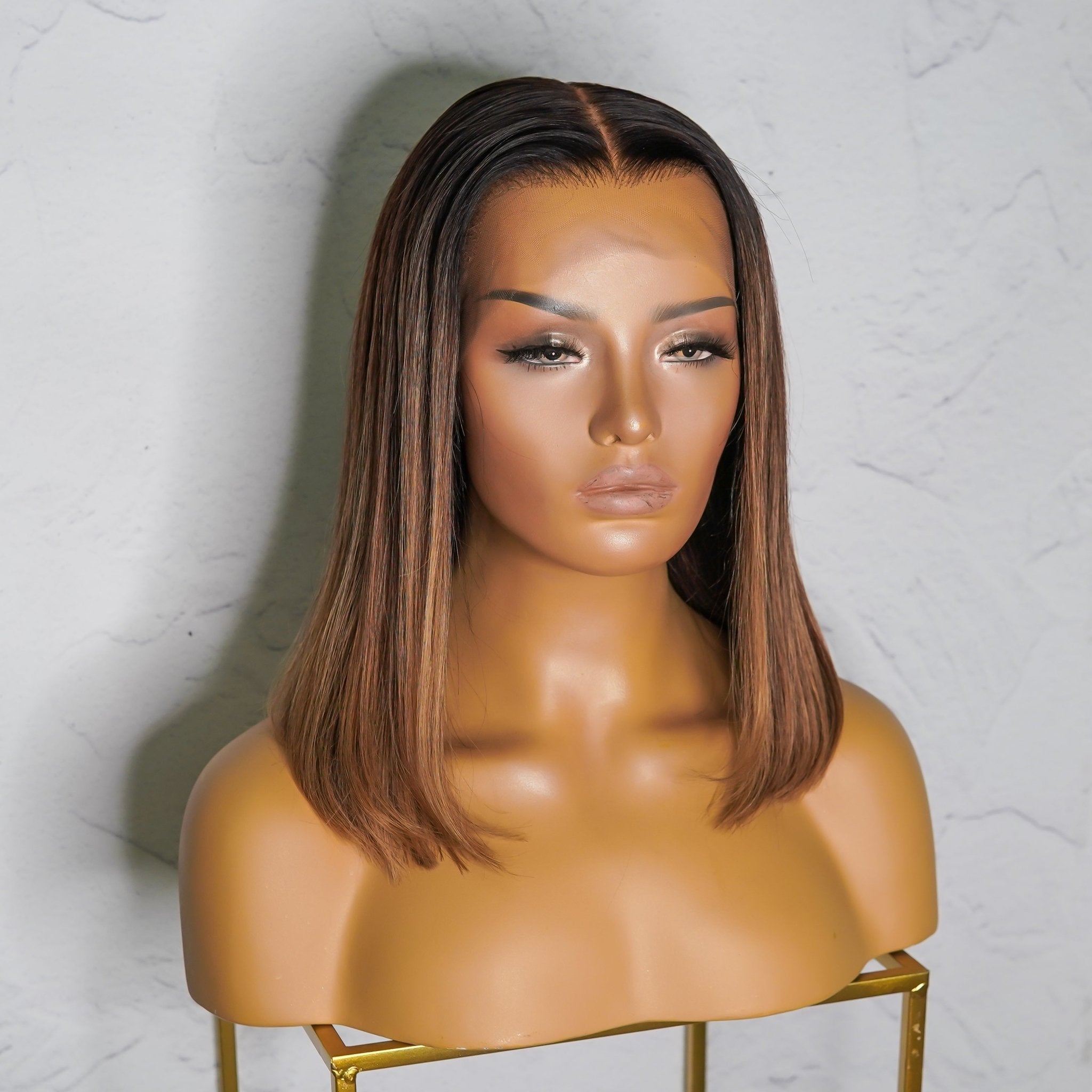 TIARNA Brown Human Hair Lace Front Wig - Milk &amp; Honey Wigs