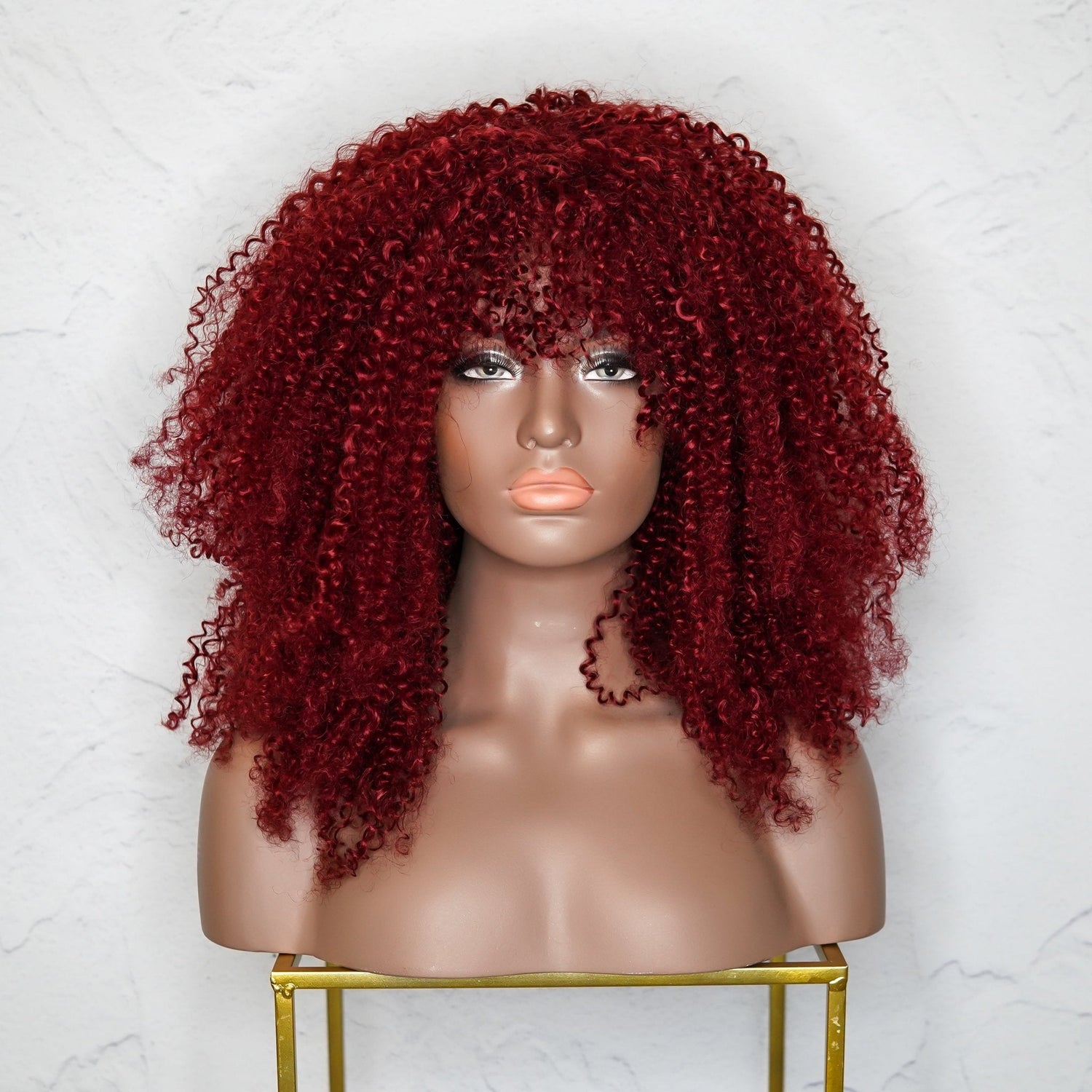 TYRA Burgundy Afro Curl Wig - Milk &amp; Honey Wigs