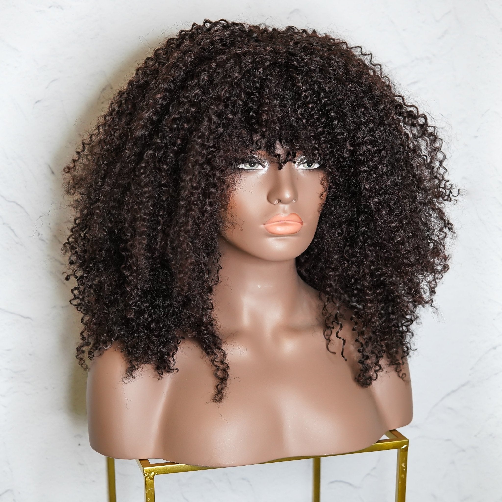 TYRA Dark Brown Afro Curl Wig - Milk & Honey