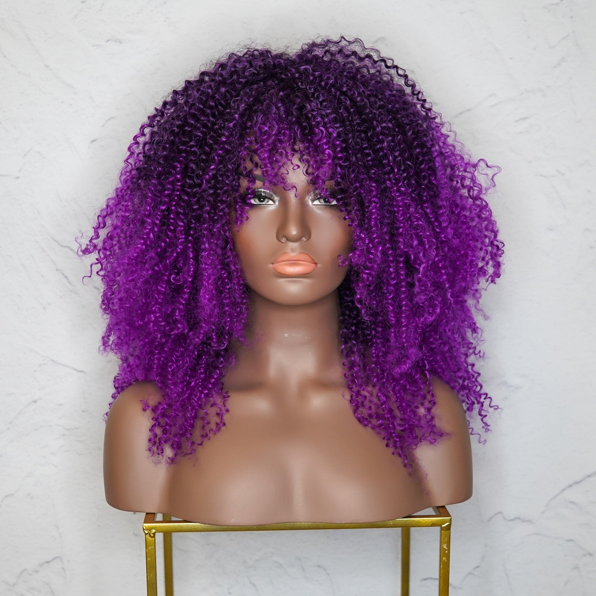 TYRA Purple Afro Curl Wig Milk Honey