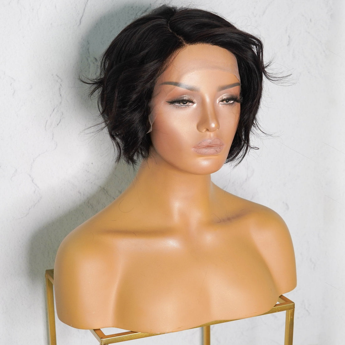 VALERIE Natural Black Human Hair Lace Front Wig - Milk &amp; Honey Wigs