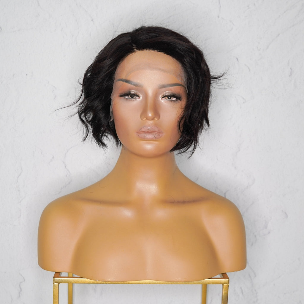 VALERIE Natural Black Human Hair Lace Front Wig ** READY TO SHIP ** - Milk & Honey