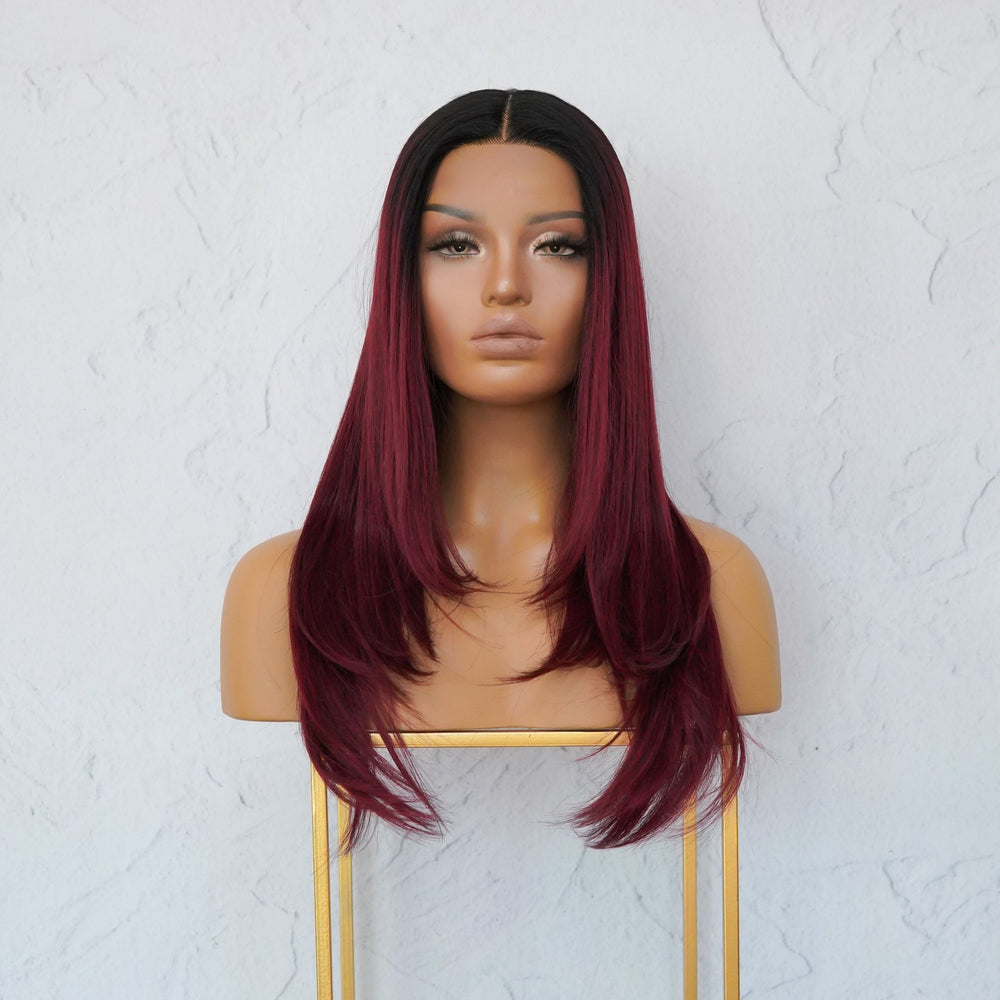 VANESSA Burgundy Lace Front Wig - Milk & Honey
