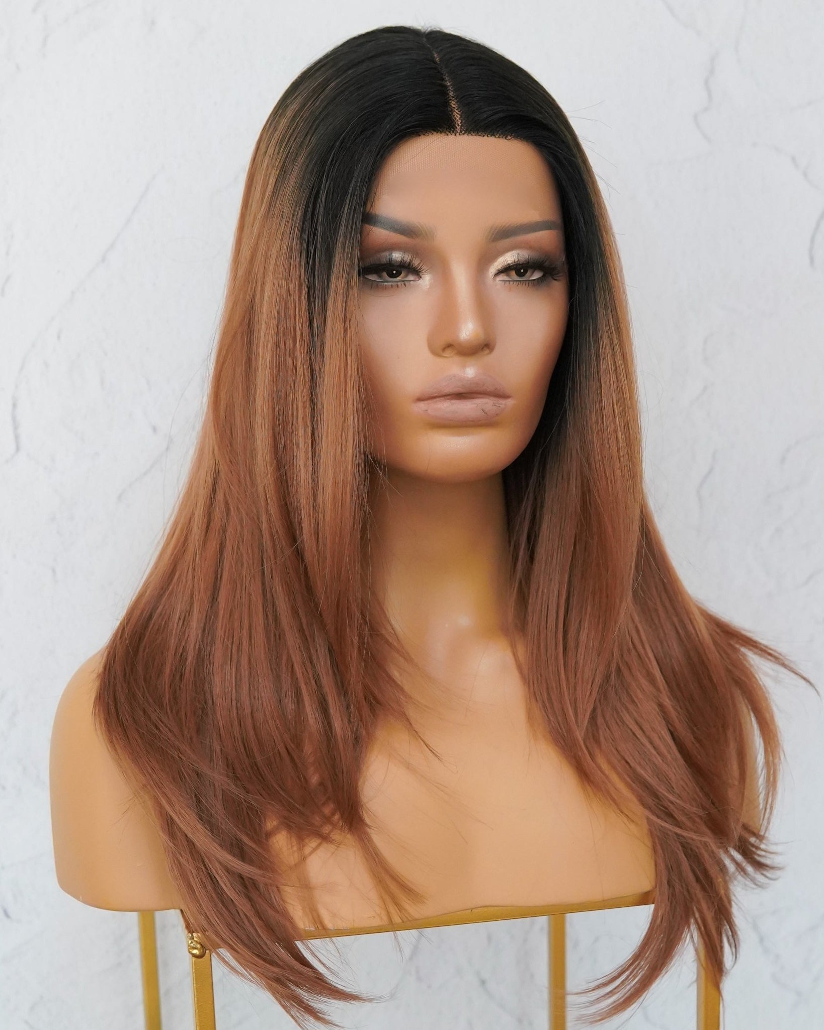 VANESSA Ombre Brown Lace Front Wig - Milk & Honey