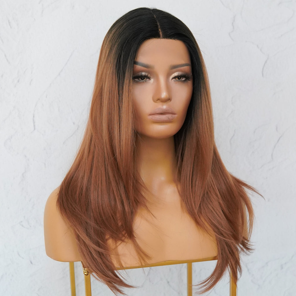 VANESSA Ombre Brown Lace Front Wig - Milk & Honey