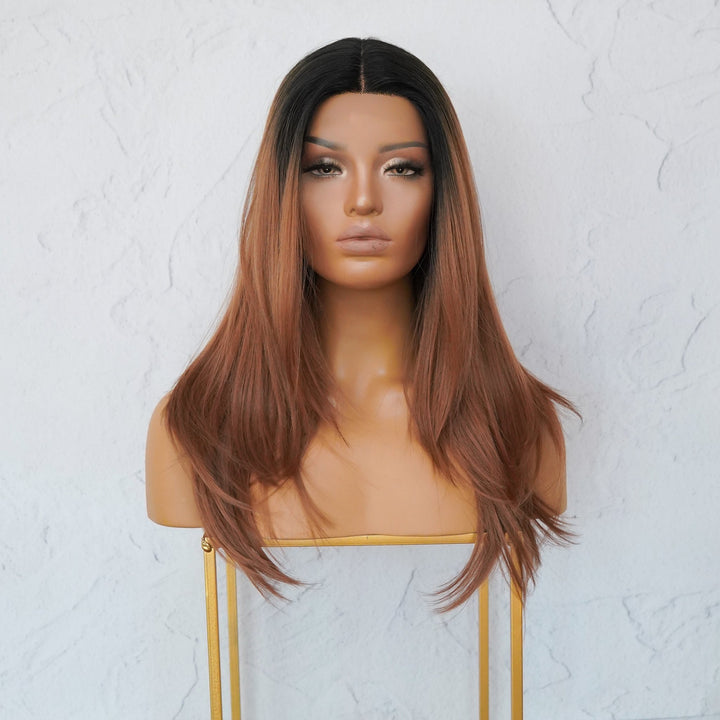 VANESSA Ombre Brown Lace Front Wig - Milk & Honey