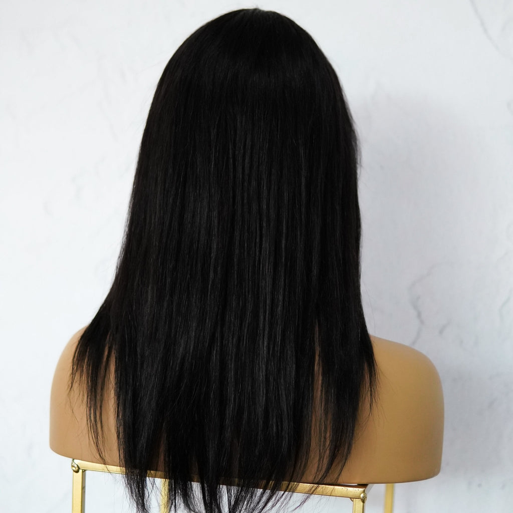 VICTORIA Black Human Hair Fringe Wig ** READY TO SHIP ** - Milk & Honey