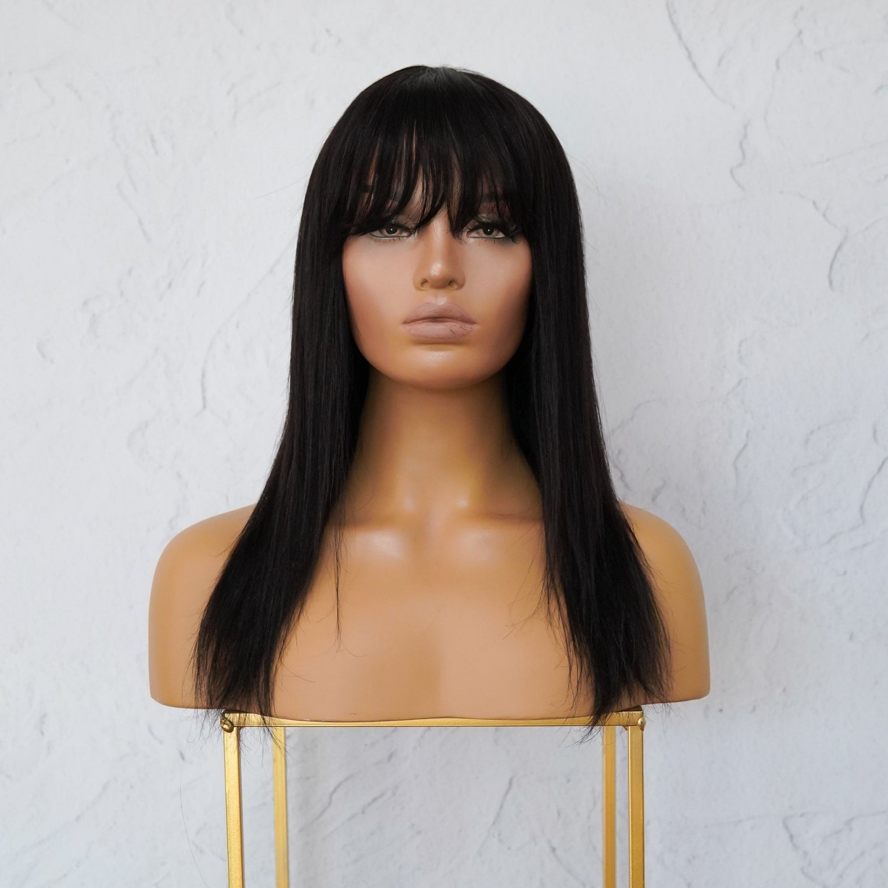 VICTORIA Black Human Hair Fringe Wig ** READY TO SHIP ** - Milk & Honey