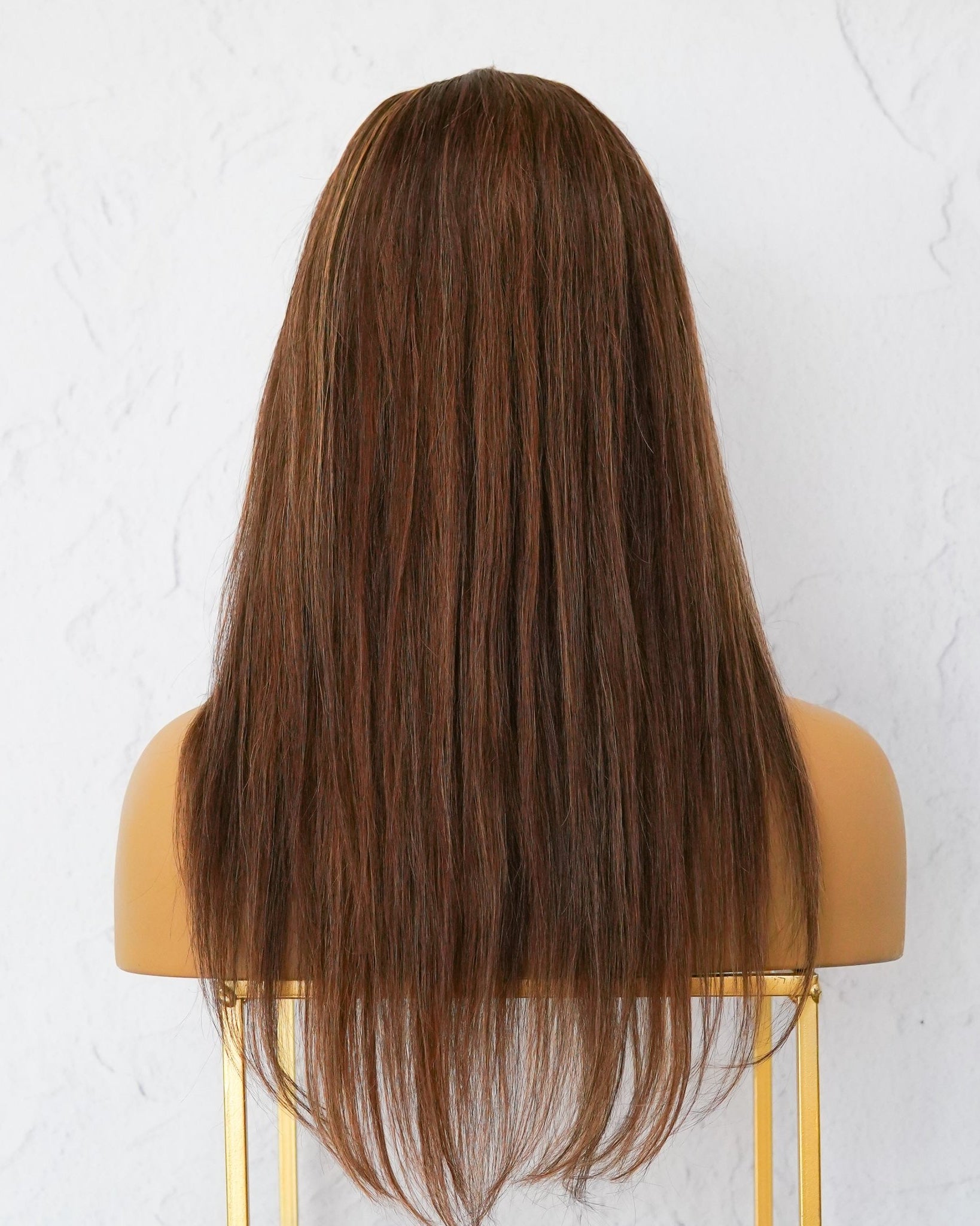 VICTORIA Brown Human Hair Fringe Wig - Milk & Honey
