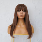 VICTORIA Brown Human Hair Fringe Wig ** READY TO SHIP 16 INCH ** - Milk & Honey