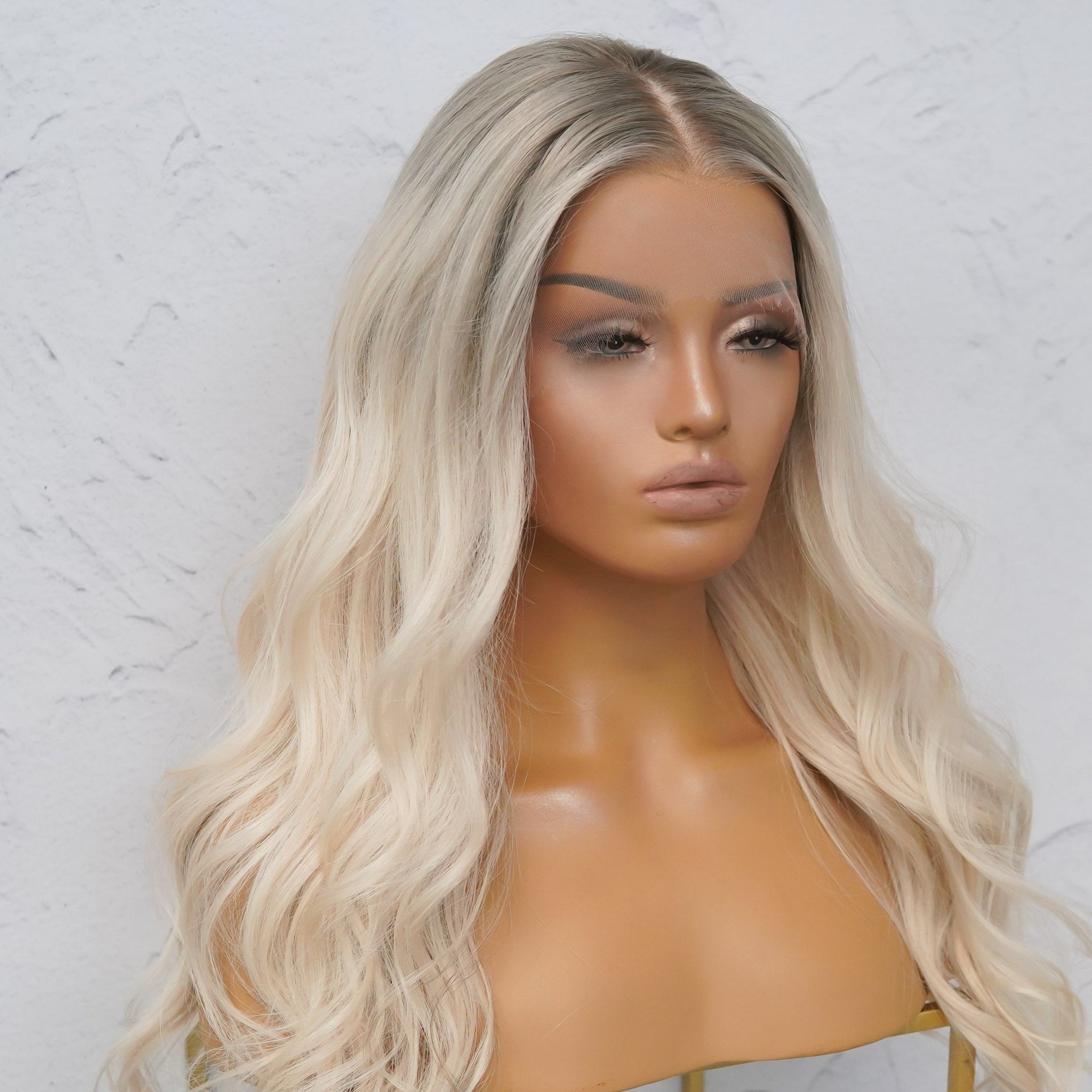 WINNY Grey Blonde Human Hair Full Lace Wig - Milk & Honey Wigs