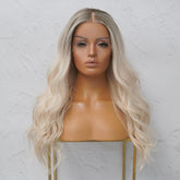 WINNY Grey Blonde Human Hair Full Lace Wig - Milk & Honey Wigs