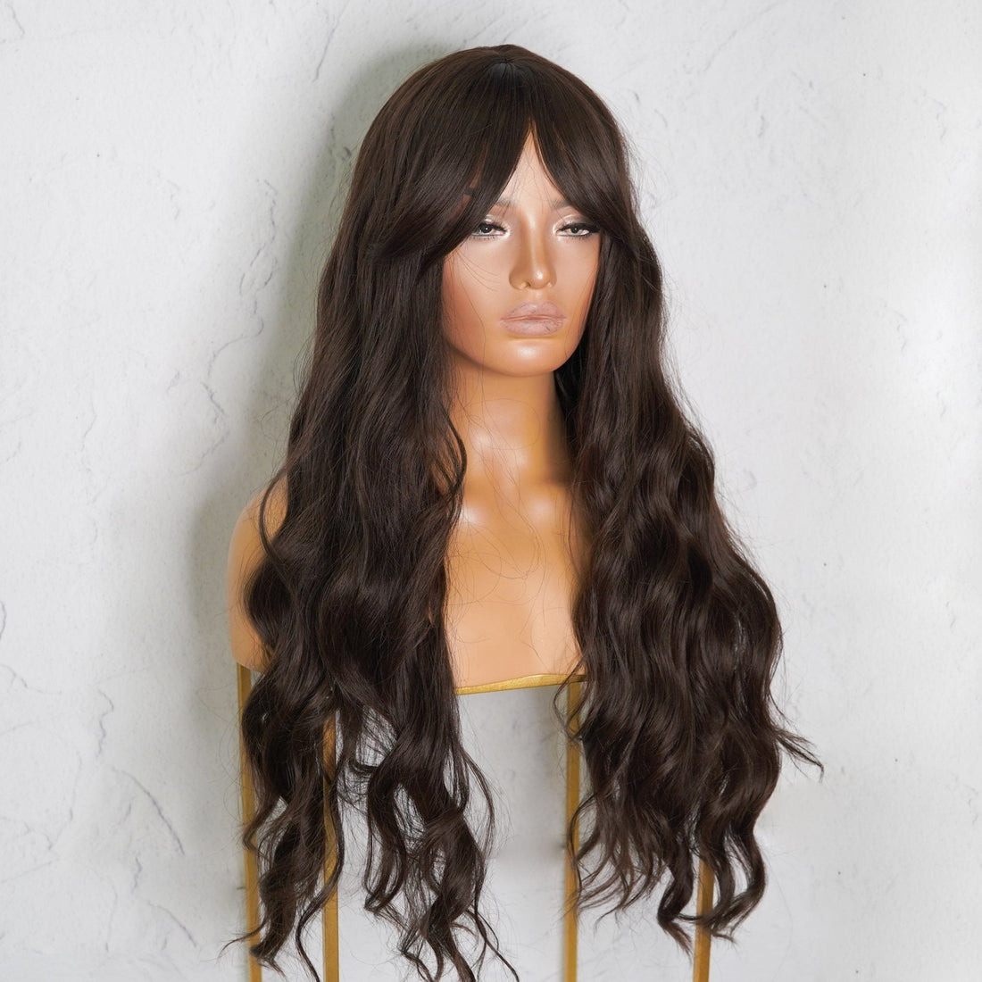 YASMIN Dark Brown Fringe Wig - Milk &amp; Honey Wigs