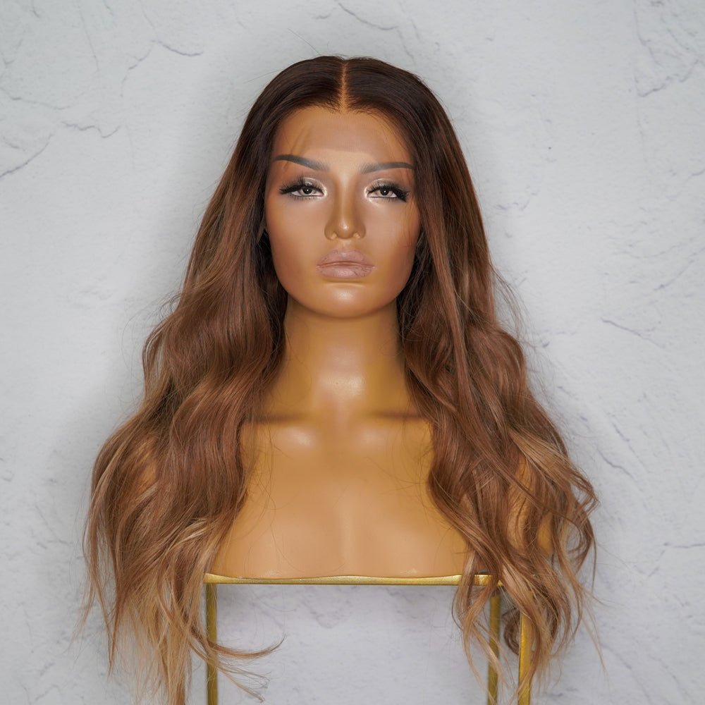 YOLANDA Ombre Human Hair Lace Front Wig - Milk & Honey