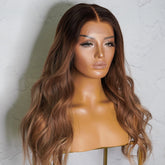 YOLANDA Ombre Human Hair Lace Front Wig - Milk & Honey Wigs