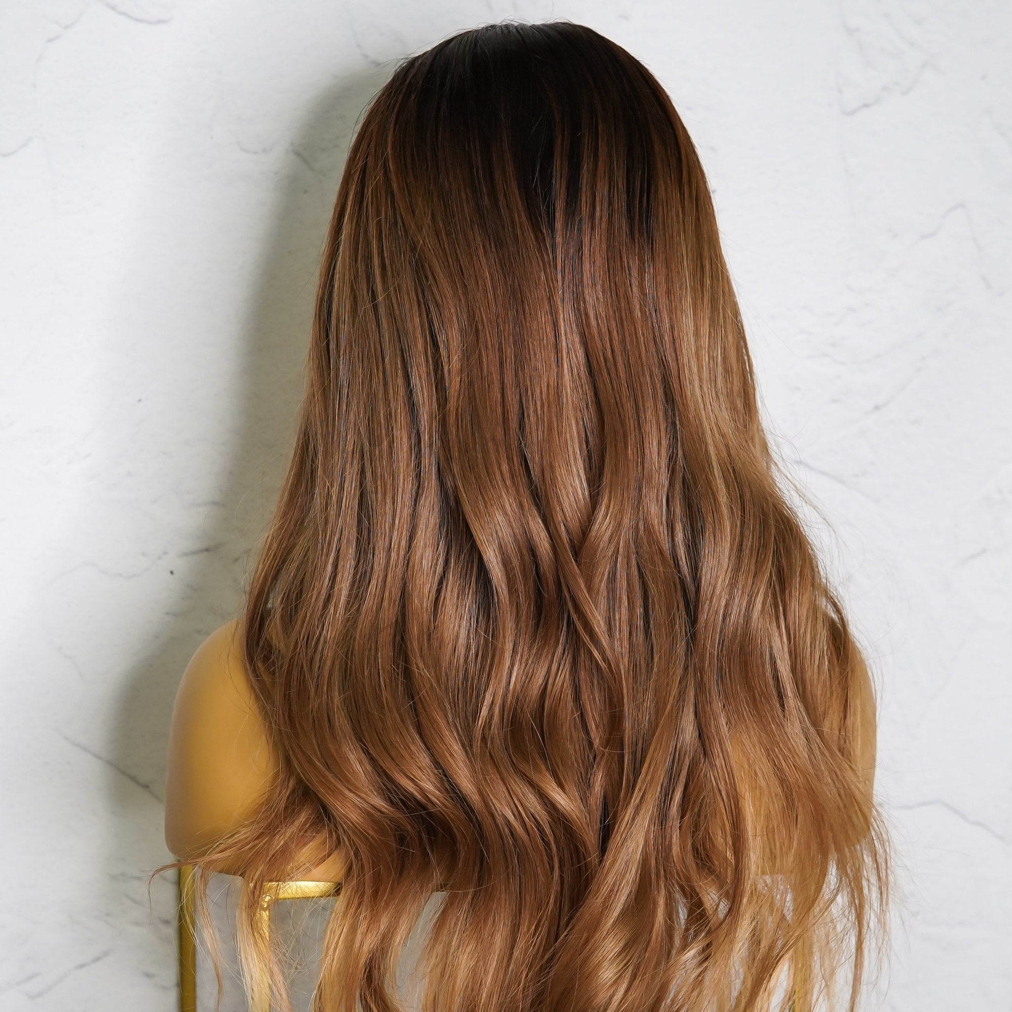 YOLANDA - Ombre Brown - Human Hair Wig | Brown, 22 Inch, 13x6 Lace Front, Human Hair | Milk &amp; Honey Wigs