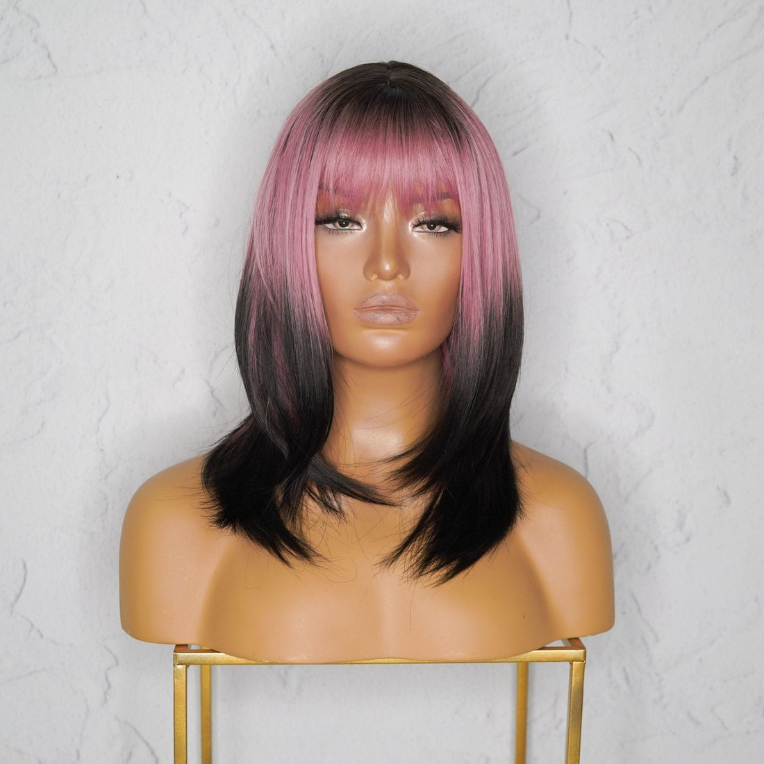 YURI Ombre Pink Fringe Wig - Milk &amp; Honey Wigs