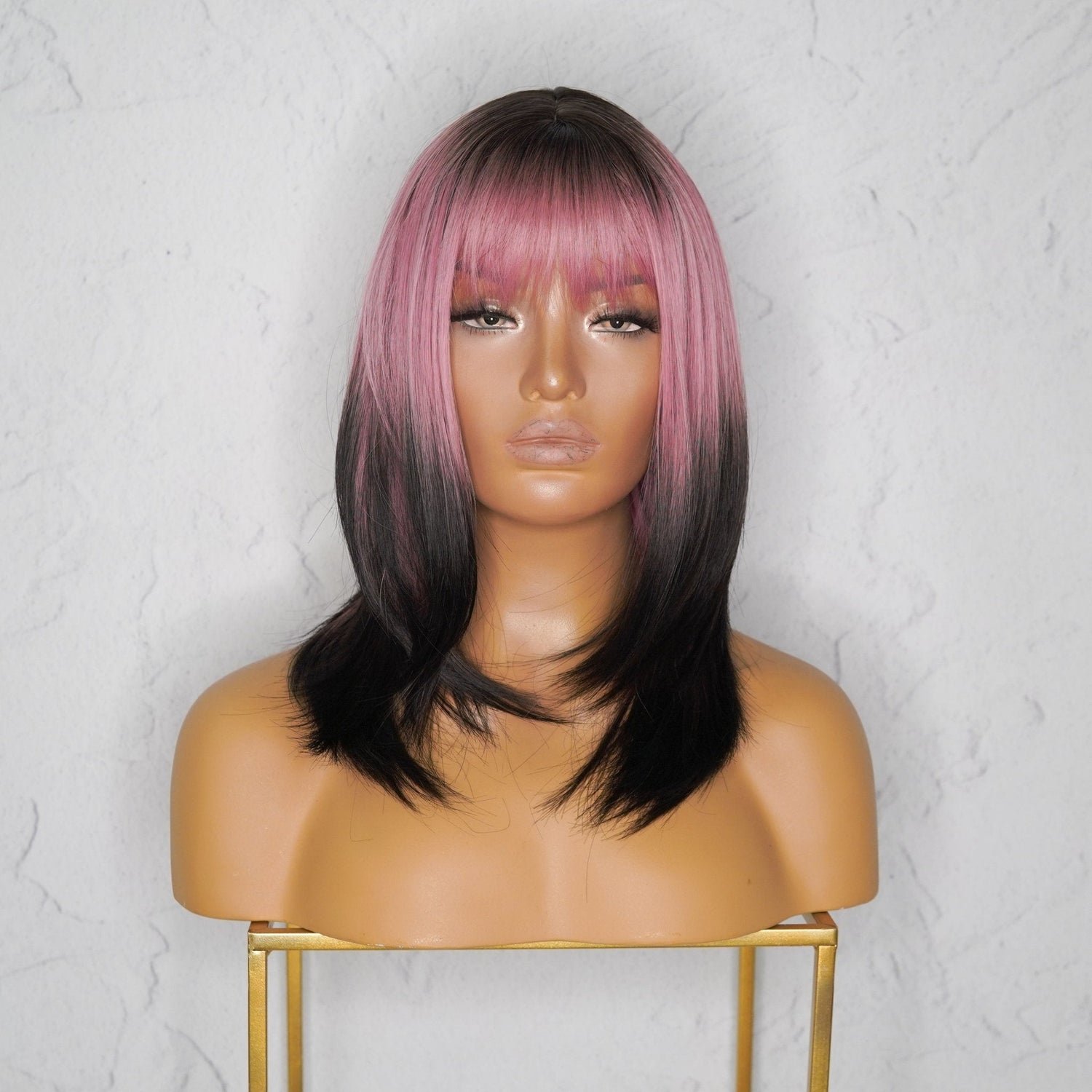 YURI Ombre Pink Fringe Wig - Milk &amp; Honey Wigs